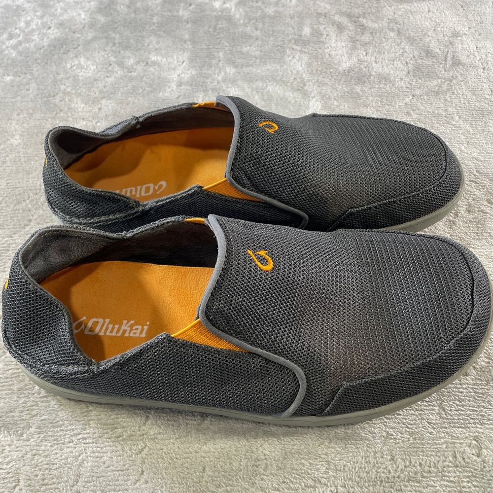 OluKai Nohea Mesh Slip On Shoes Mens 9‎ Grey Sneakers Summer Beach Coastal